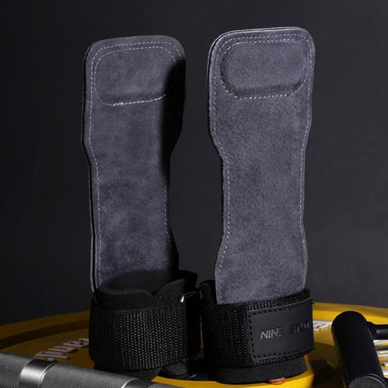 1 пара ремешков на запястье для тяжелой атлетики, двухслойные перчатки для тяжелой атлетики из воловьей кожи с подушечками для ладоней, эластичная рукоятка для становой тяги