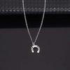Elegant Horseshoe Pendant Necklace for Women - Stainless Steel Clavicle Chain