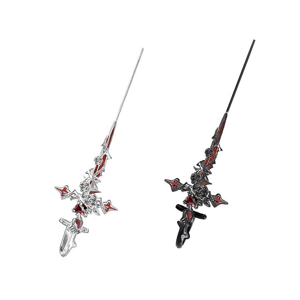 Уникальные серьги-пусеты с дизайном тернового креста и деталями в виде роз, сплавная текстура, женские украшения для вечеринки, подарок для стильной леди