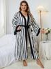 EDOLYNSA Женский кардиган в черно-белую полоску, кимоно, уютная туника большого размера, вечерняя женская одежда в стиле бохо, домашняя одежда, купальник, накидка Q1600