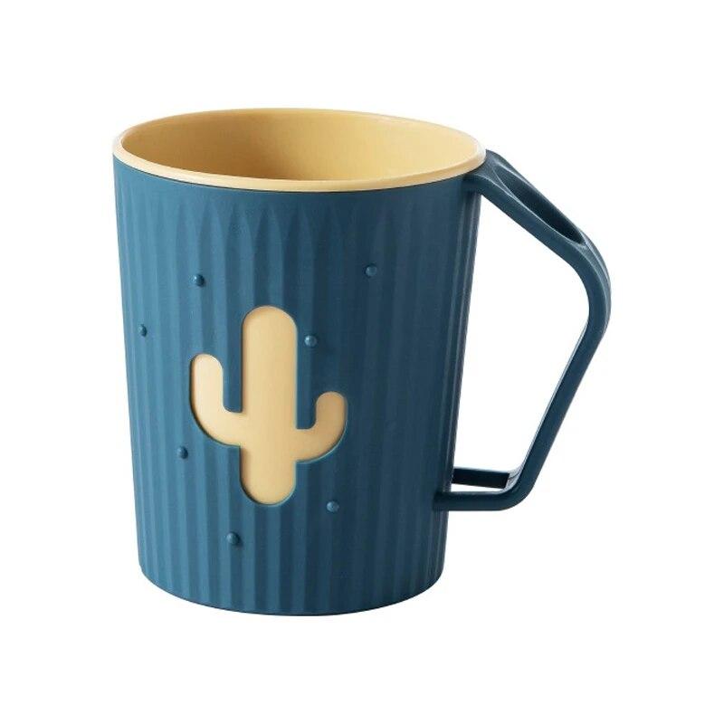 Чашка для зубной щетки с рисунком кактуса, двойная утолщенная для взрослых и детей