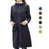 Women's Windcheaters Hooded Long Loose Coat with Side Pocket Outdoor Light Rain Windbreaker Hiking Jacket