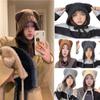 Warm Fashion Hats Bear Ear Ear Protection Earmuff Beanie Wool Hat Knitted Hat Cold Cap