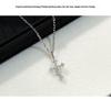 925 Sterling Silver Cross Choker Necklace with Diamonds for Women – High-End, Trendy, Versatile, and Stylish.