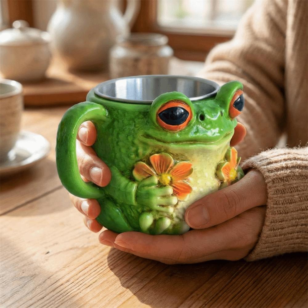 Anti Slip Frog-Shaped Coffee Cup Creative Cartoon Water Cup Tea Cup Cute Animal Cup Tableware