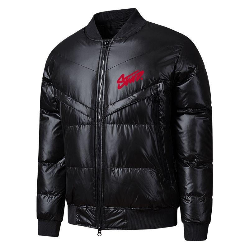 High Quality Embroidered Patch Winter Baseball Jacket Mens Warm Thick Casual Outerwear