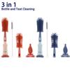 Набор 3 в 1 для чистки детских бутылочек, силиконовая щетка для чистки бутылочек и сосок с одинарной ручкой и подставкой, портативная щетка для чистки трубочек