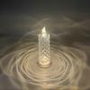 Set of 4 LED Crystal Candle Lights, Flameless LED Candles, Rose Shadow Led Flameless Candle Light, Romantic Flameles Pillar Candles for Christmas Wedd
