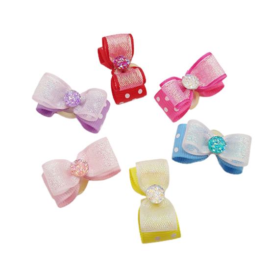 2 шт., завязки для волос для собак, волнистая точка, украшение для головы с принтом, хорошая эластичность, милые