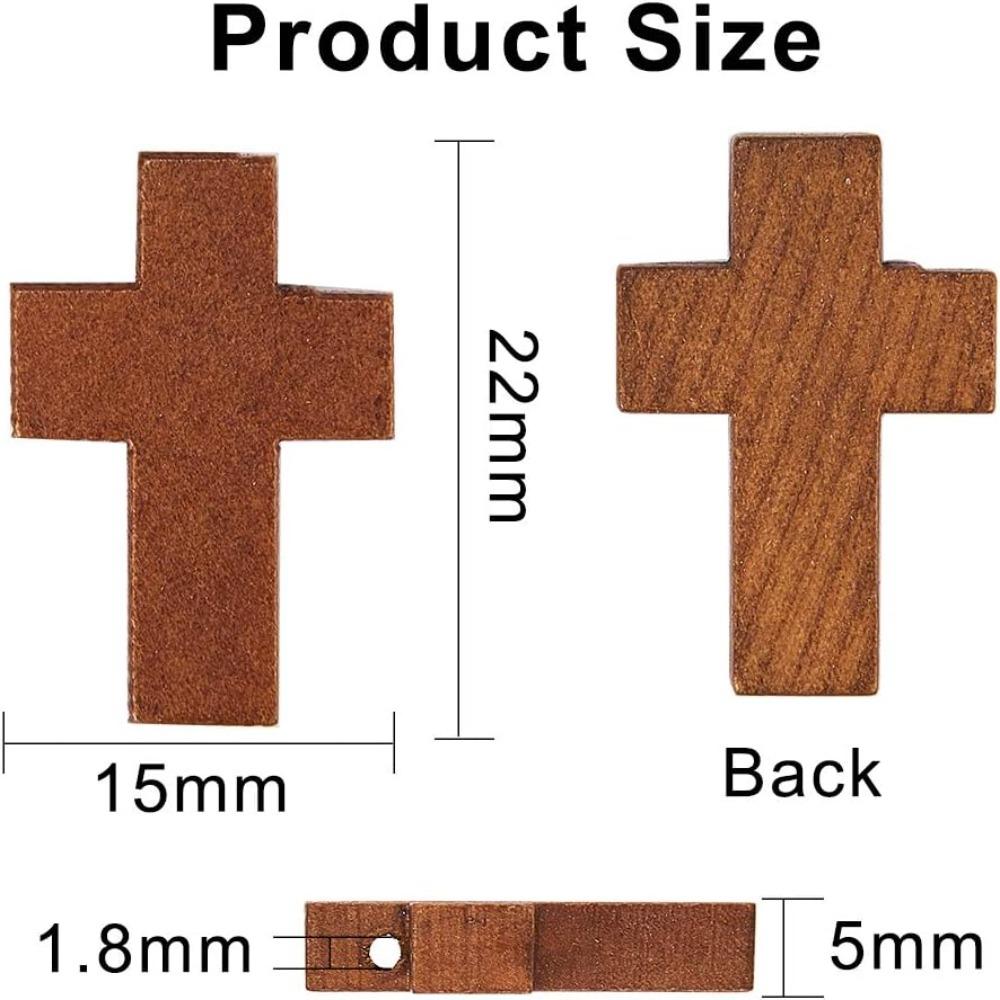 200Pcs Cross Wood Cross Charm 0.85x0.55Inch Wooden Crosses for Crafts  Hanging Ornament
