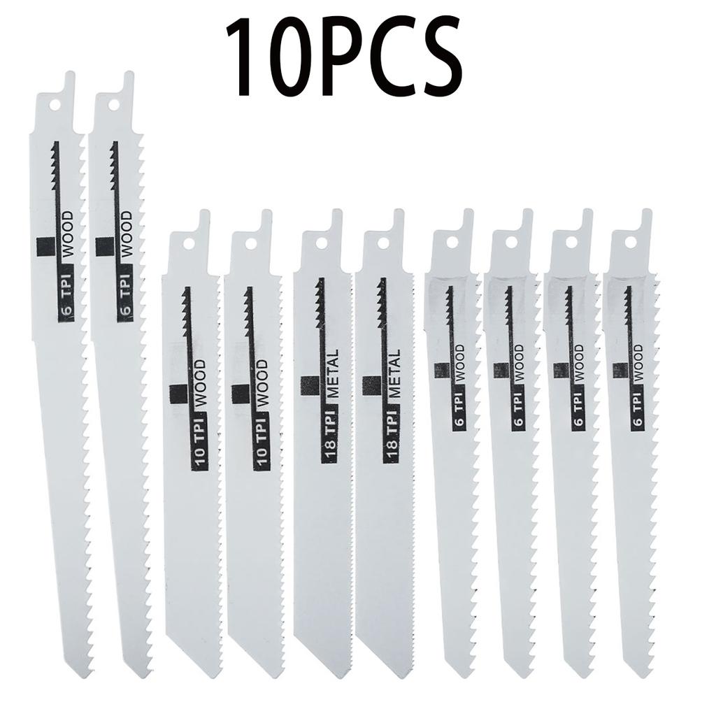 12PCS Reciprocating Saw Blade Wood Pruning Saw Blade 6/9 Inch 6/5tpi High Carbon Steel for Cutting Plywood Plastic Plate Ribs