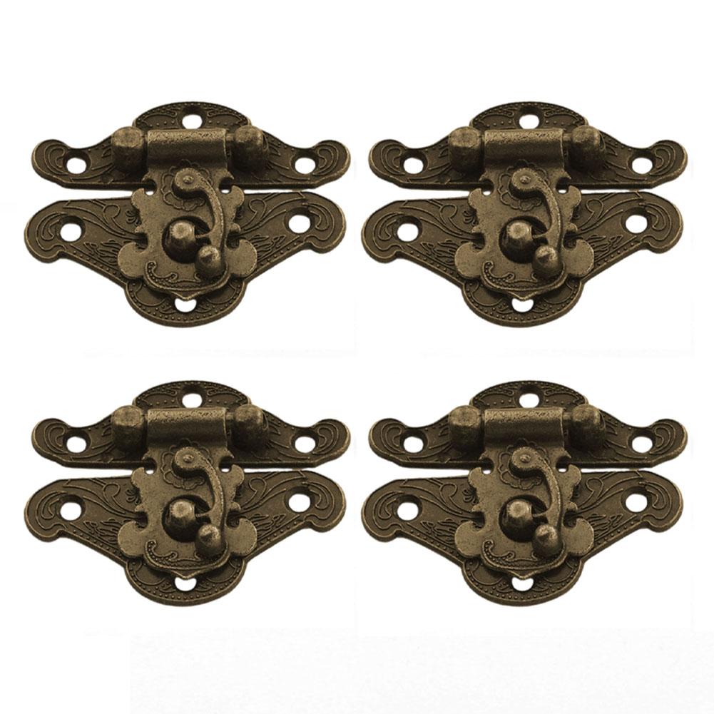 4 шт. антикварные бронзовые ювелирные деревянные шкатулки защелки ящики защелки декоративные чемоданы защелка защелка застежка фурнитура аксессуары