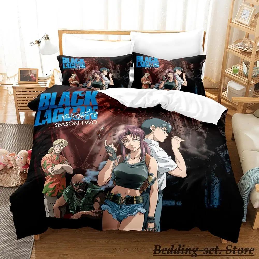 Коллекция постельного белья Black Lagoon Односпальная Twin Полноразмерная Queen King Размер Коллекция кроватей Спальня Взрослый Ребенок Коллекции пододеяльников Аниме Постельный комплект Кровать