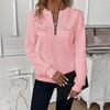Women's Fashion Long Sleeve Solid Color Pullover Casual Zipper Sweatshirt