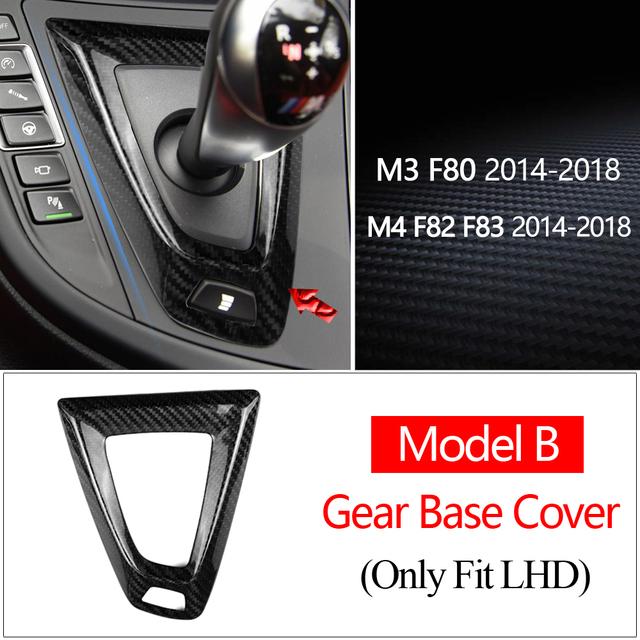 Car Gear Shift Knob Cover Trim True Carbon Fiber For BMW M2 F87 M3 F80 M4 F82 F83 M5 F10 X5M F85 X6M F86 LHD RHD