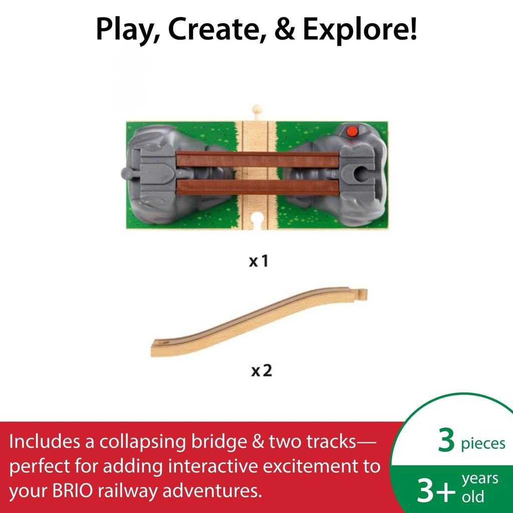 BRIO Drop Bridge 33391, for Ages 3 and Up. [Toy, Wooden Toy, Wooden Rail, Scenery Parts, Gift (Birthday/Christmas)]