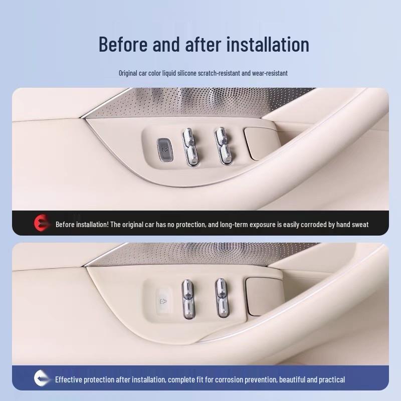 Защитные наклейки на кнопки панели стеклоподъемников Zhijie R7 - Силиконовый декор против царапин для четырех дверей