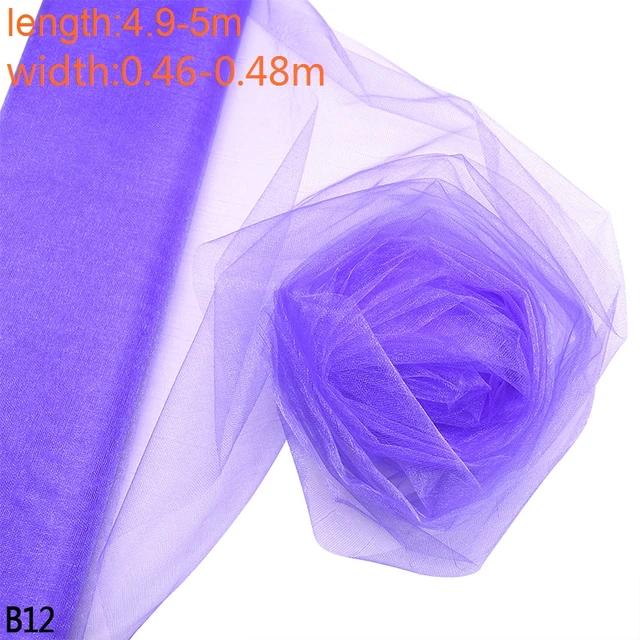 New 5/10m Tulle Wedding Organza Roll Sheer Crystal Organza Fabric for Wedding Decoration Mariage Yarn Birthday Event Party Suppl
