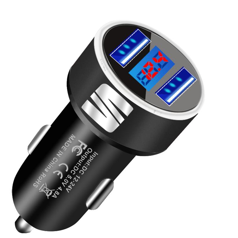 Автомобильное зарядное устройство 2 USB порта Быстрая зарядка Цифровой дисплей Автомобильные аксессуары для SEAT Leon FR 5 6 MII Altea 5F Ibiza Toledo Cordoba Alhambra MK3