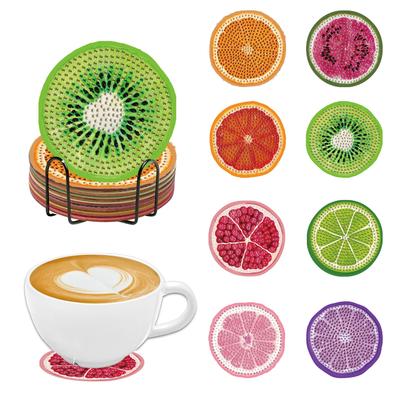 8 шт. подставок под фрукты DIY алмазная роспись подставки подстаканники нескользящие круглые подставки подходят для кухни офиса и декора вечеринки