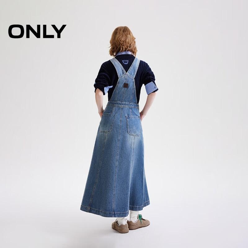 Only Женское винтажное макси-платье с джинсовыми бретелями с эффектом потертости