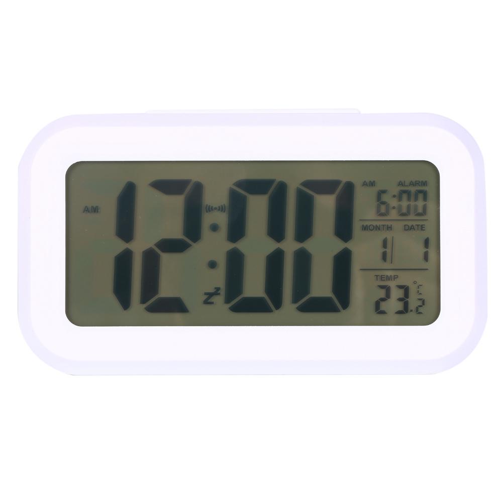 LED Backlight Digital Snooze Desk Alarm Clock Temperature Calendar Display Local