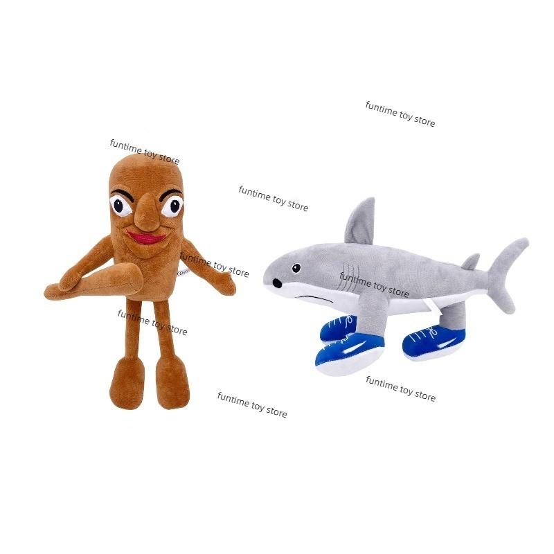 Kawaii Tung Tung Tung Sahur Plush Funny Tralalelo Tralala Sharks Wear Blue Shoes Stuffed Doll Pillow Toy For Kid Birthday Gifts
