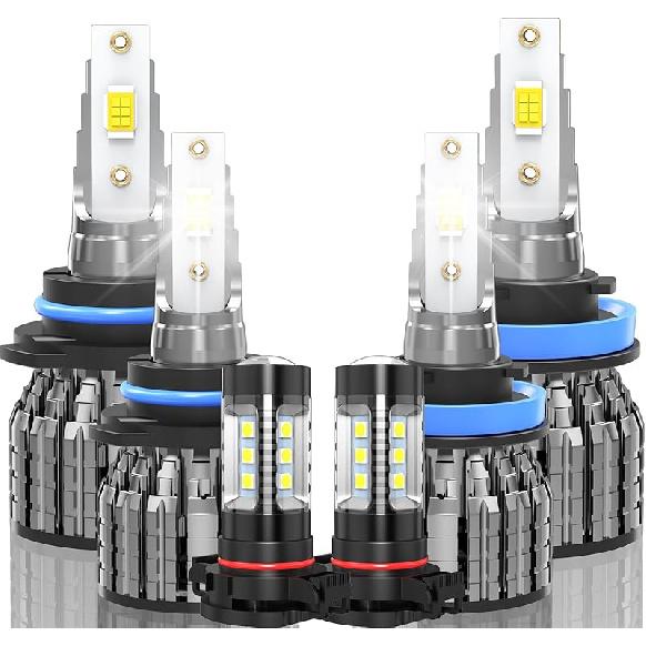 Lights Bulbs For Chevy Blazer 2000 2001 2002 2003 2004 2005, High Beam Low Beam And Fog Light Bulb Set, 6500K White Light, 500% Brightness, Plug And