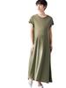 Одежда для беременных и кормящих матерей Платье с коротким рукавом Длинное платье Простой цвет хаки 10175302 [ANGELIEBE] А-силуэт Дородовой/Послеродовой ML