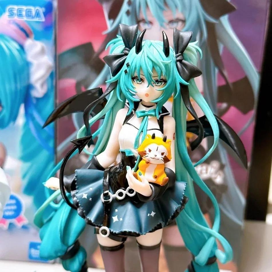 19CM New Anime Hatsune Miku Little devil raccoon Kawaii Action Figure PVC Doll Model Figure Toys Desktop Decoration Holiday Gift
