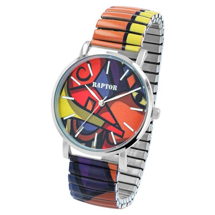 Montre - RAPTOR - Colorful Edition - 36 mm - Bracelet acier extensible - Quartz Miyota 2035