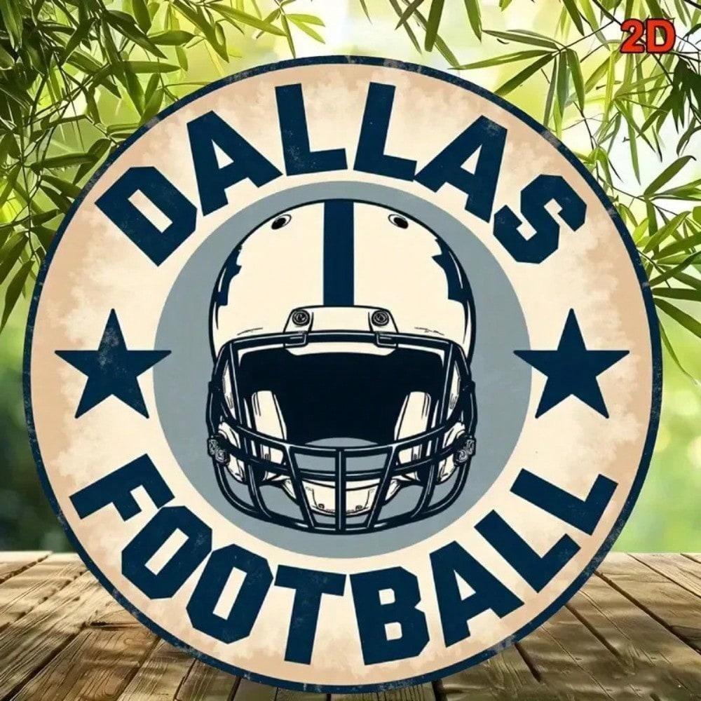 DORA Металлическая табличка Винтажная металлическая табличка Dallas Cowboys Металлическое настенное искусство Декор для гаража Мужская берлога Коллекционный предмет NFL
