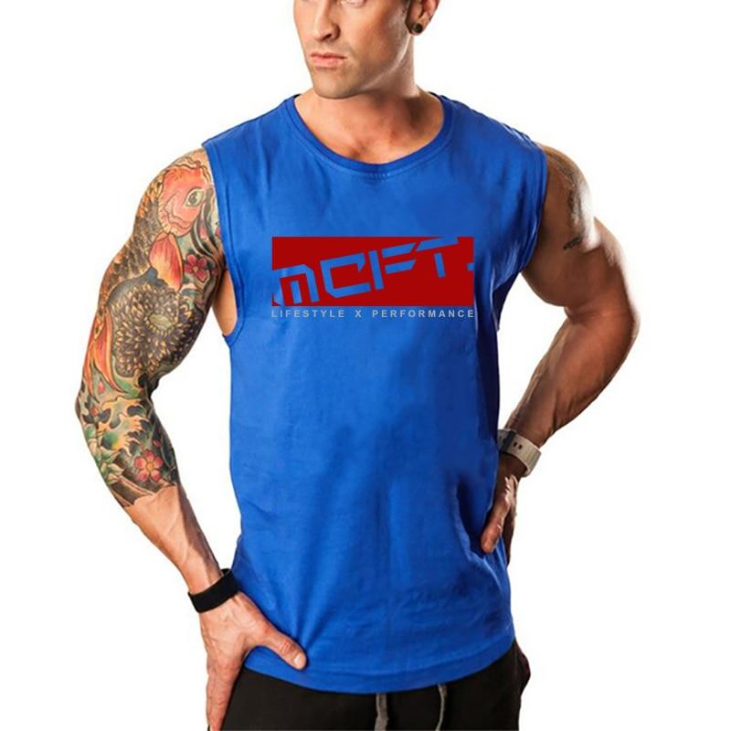 Do The Work New Arrival Men's Cut Off Gyms Sports Printed Workout Summer Bodybuilding Fitness Fashion Casual O-neck Cotton Vest