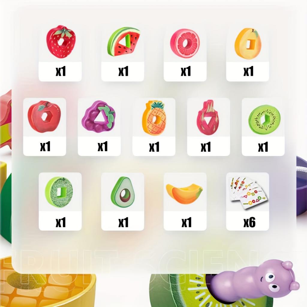 Wooden Animals Caterpillar Eat Fruits String Threading Beads Montessori Toddler Preschool Activities Lacing Toys for Kids