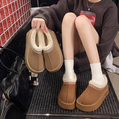 Женские мягкие эластичные зимние теплые утепленные сноубутсы на толстой подошве, нескользящие, износостойкие, для активного отдыха на открытом воздухе, спортивные хлопковые ботинки