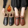 Soft Leather and Velvet Warm Women's Shoes, Non-slip Soft-soled Snow Boots, Comfortable and Thick Winter