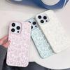 Винтажный Пастельный Цветочный Кружевной Чехол для Телефона для iPhone 17 16 15 14 13 12 11 Pro Max Защитный Чехол от Царапин Funda Capa Coque