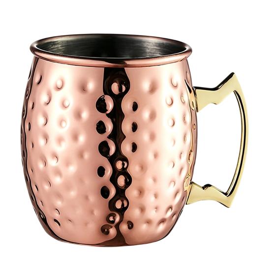 Медная кружка для Moscow Mule из нержавеющей стали с чеканкой, с двойными стенками и вакуумной изоляцией