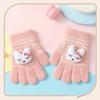 1Pairs Cute Cartoon Rabbit Bear Winter Warm Kids Gloves Kindergarten Boys Girls Five Finger Knitted Gloves for 3 To 6 Years