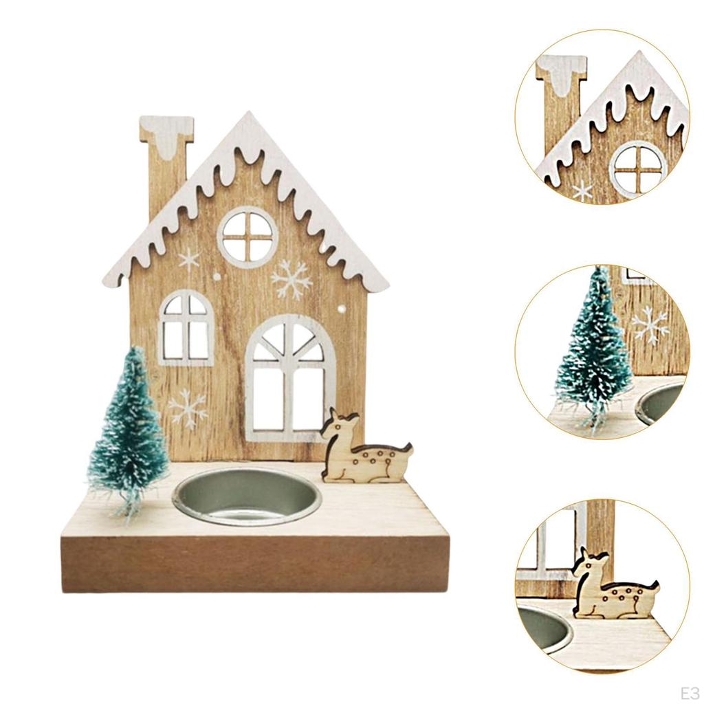 Подсвечник для рождественского домика, подсвечник для фермерского дома, столешница 4x2,6x5,2 дюйма, деревенский