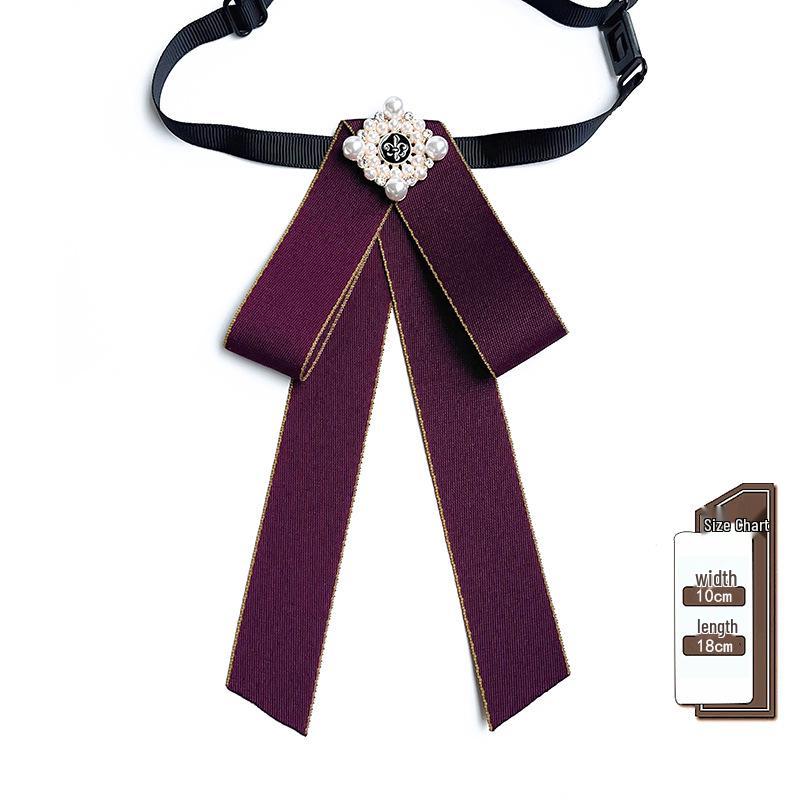 Корейская ретро бабочка и брошь с жемчугом - Женский аксессуар для униформы