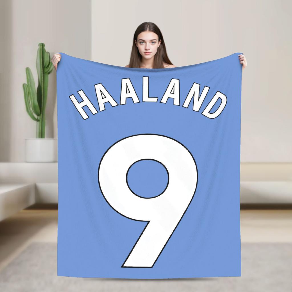 Haalands Blanket Cover Number Football Soccer Flannel Throw Blankets Summer Air Conditioning Portable Lightweight Bedspread