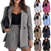 Ladies' Solid Color Suit Collar Jacket, Fashionable Sports And Leisure Suit