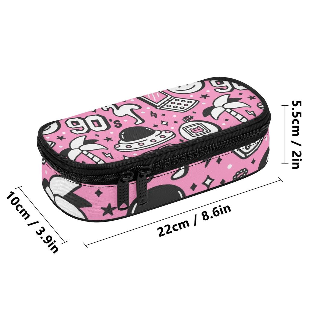 School Pencil Case Neat Design 300D Polyester Smooth Zipper with Main Compartment Mesh Pocket and Pen Slots for Boys Girls