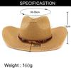 Straw Cowboy Hat Men Cowboy Hat Straw Women Sun Hat for Beach Outdoor