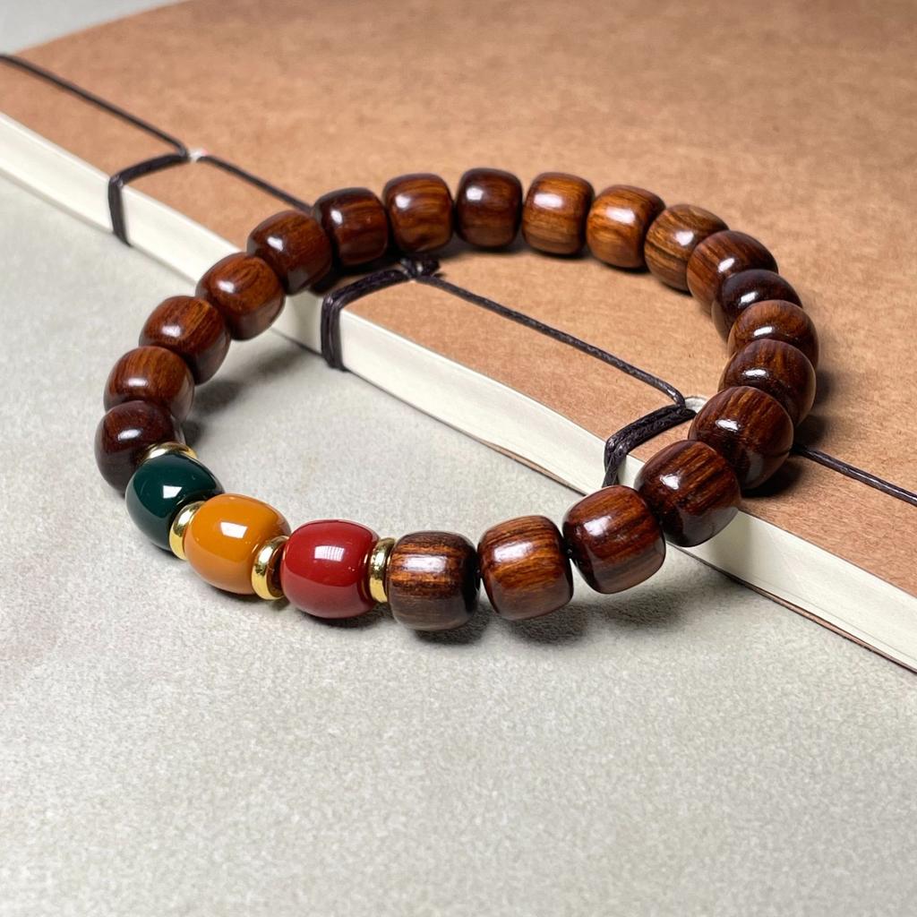 Зеленый сандал, бамбук, светящееся беговое кольцо «Вечная ночь», женский браслет, красный сандал, кровавый сандал, маленький браслет из сандалового дерева для Барби