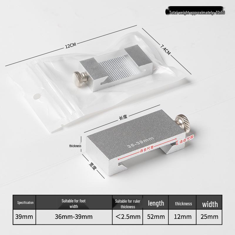 Регулируемый стальной блок для линейки: Подвижная направляющая для позиционирования и разметки