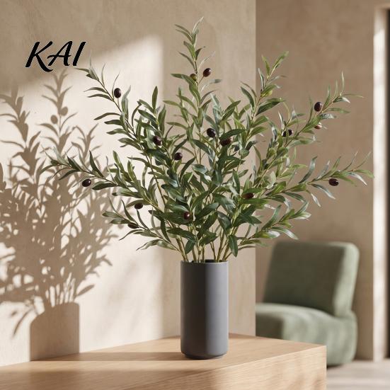 Flexible Bendable Branch Stems Faux Olive Branches for Vase, Artificial Tree Branches, DIY Fake Floral Arrangement Supplies Plants, Realistic Greenery