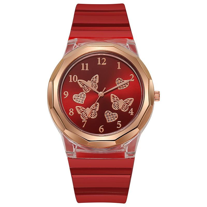 Новые Модные Студенческие Желейные Часы Для Женщин Модные Силиконовые Кварцевые Часы с Бабочкой Оптом От Производителя