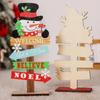 1/3PCS Christmas Wooden Sign Plaque Xmas Tree Santa Claus Snowman Desktop Ornaments DIY Home Bar New Year Decoration Supplies